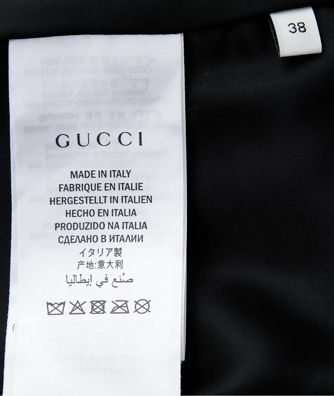 GUCCI Черная кожаная юбка мини, фото 7