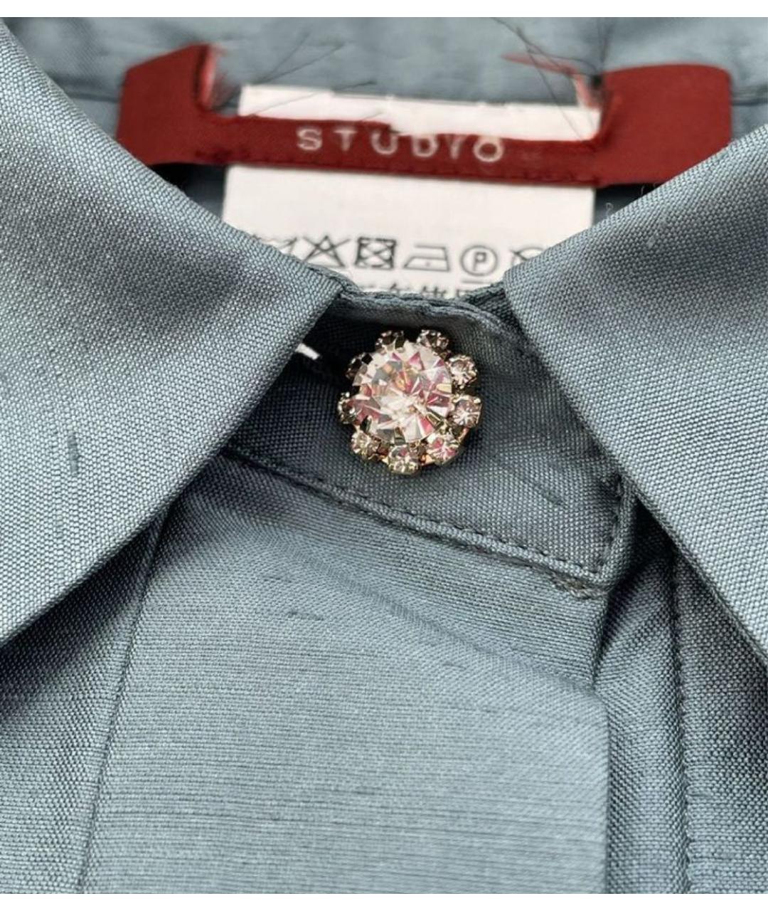 MAX MARA STUDIO Голубое шелковое вечернее платье, фото 6