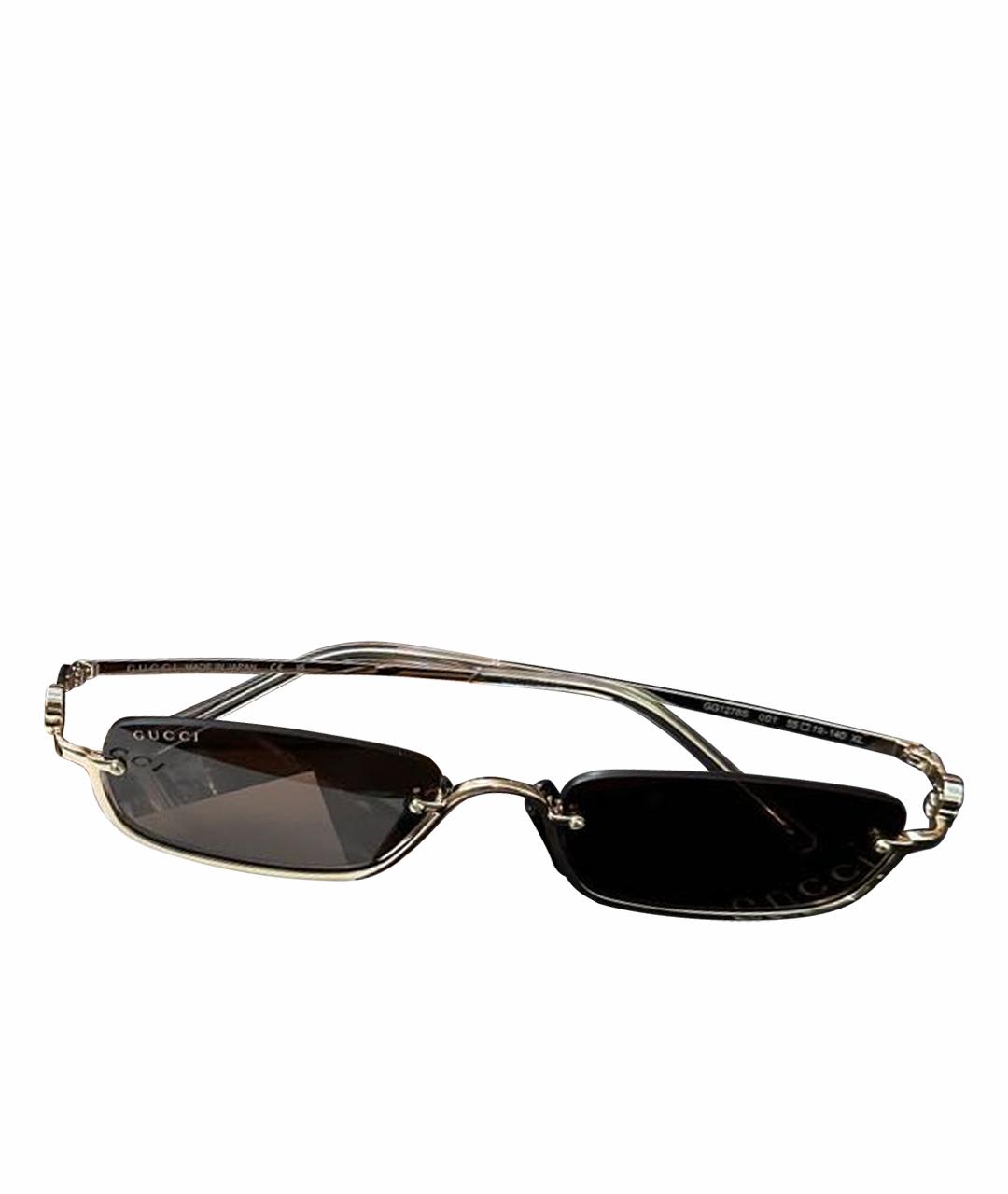 GUCCI Черные металлические солнцезащитные очки, фото 1