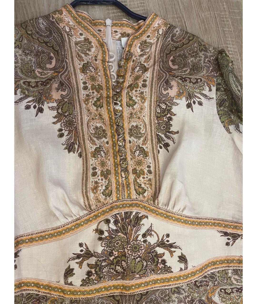 ZIMMERMANN Мульти льняное повседневное платье, фото 2