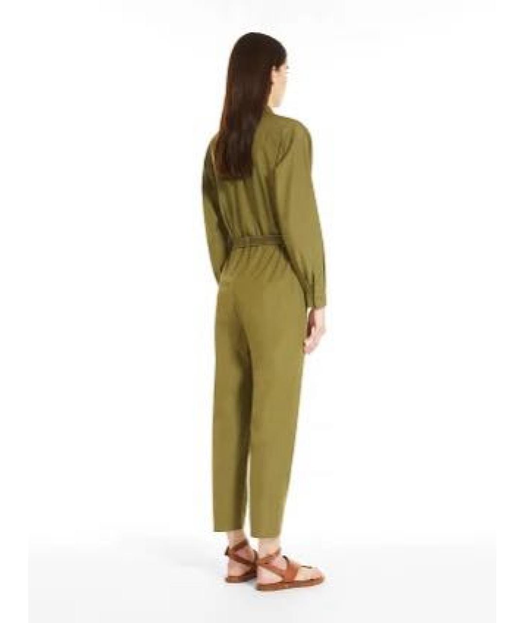 MAX MARA STUDIO Хаки хлопковый комбинезон, фото 2