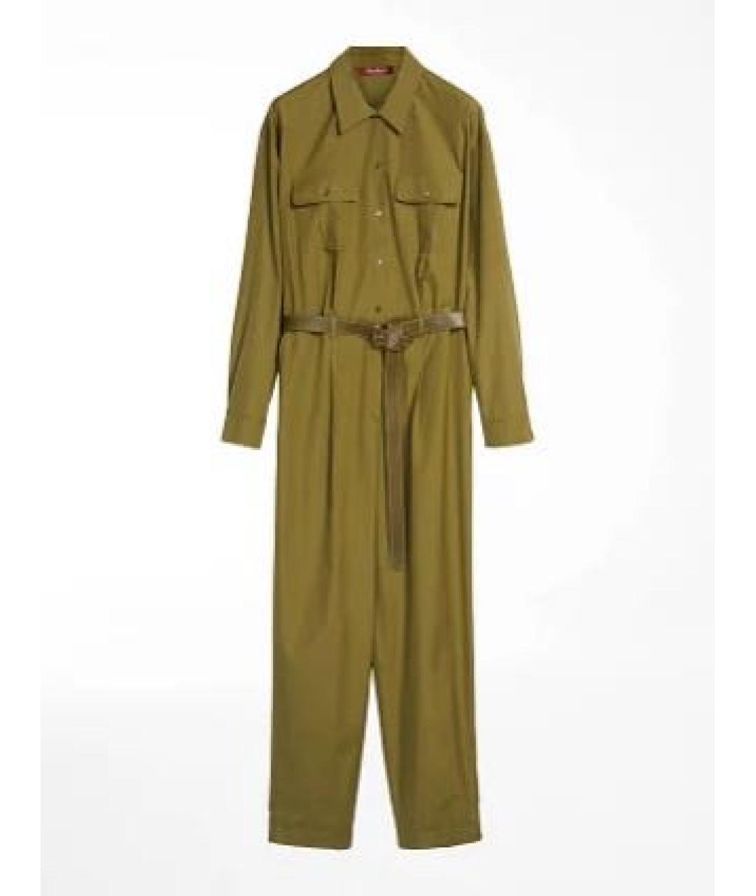 MAX MARA STUDIO Хаки хлопковый комбинезон, фото 9