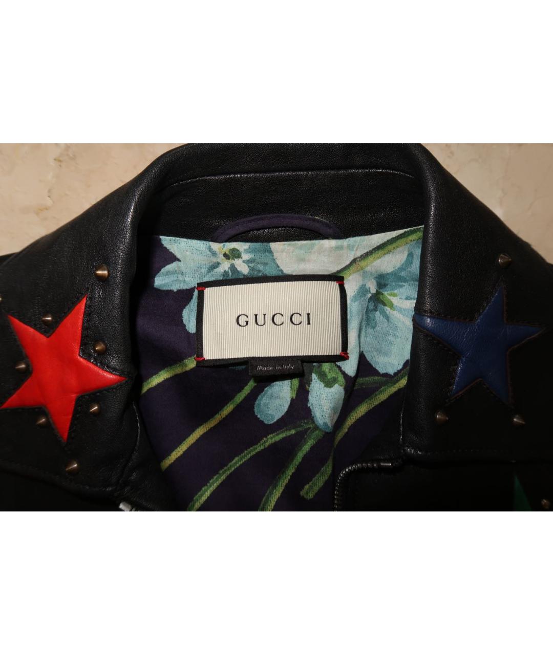 GUCCI Черная кожаная куртка, фото 2