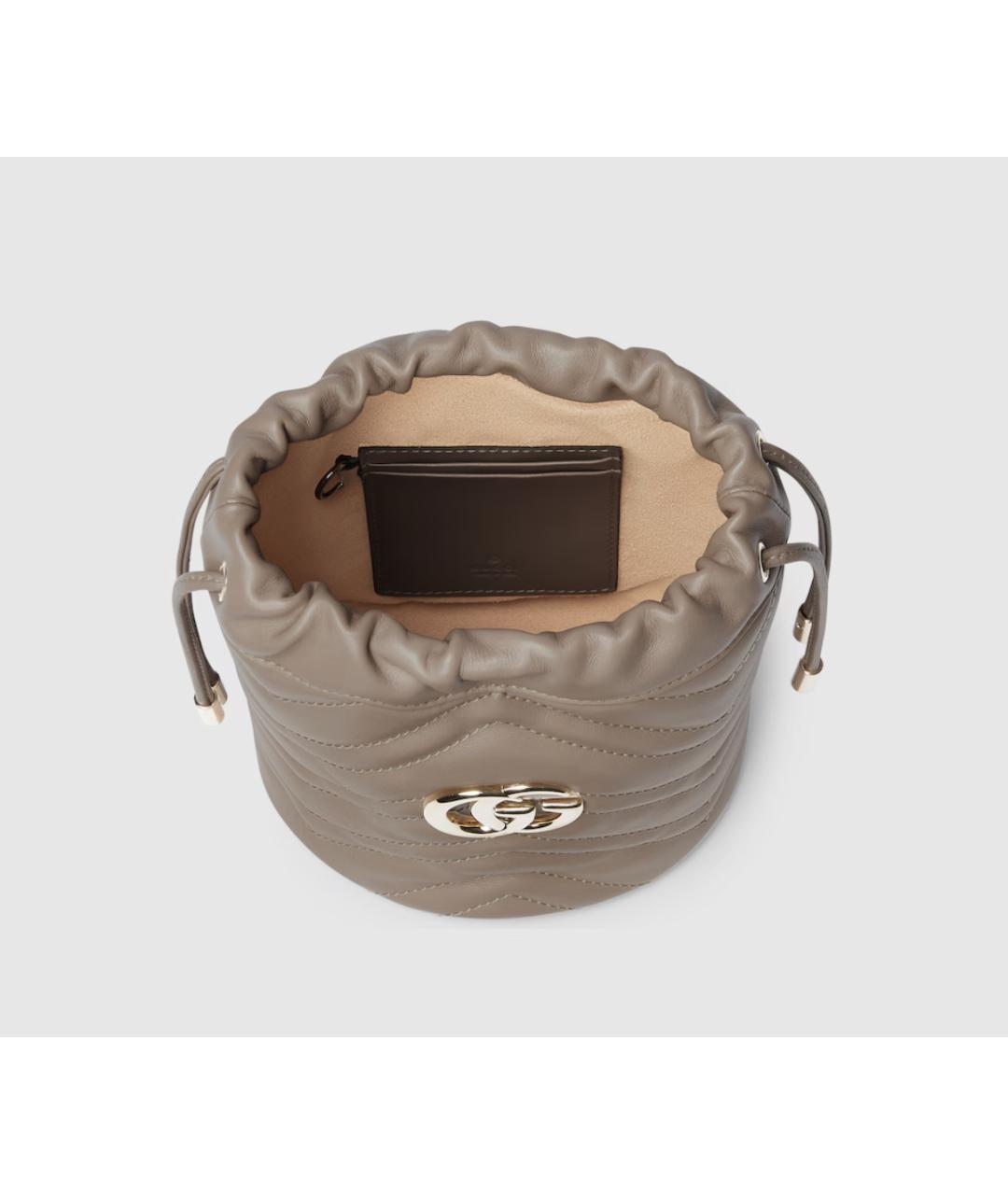 GUCCI Бежевая кожаная сумка через плечо, фото 5