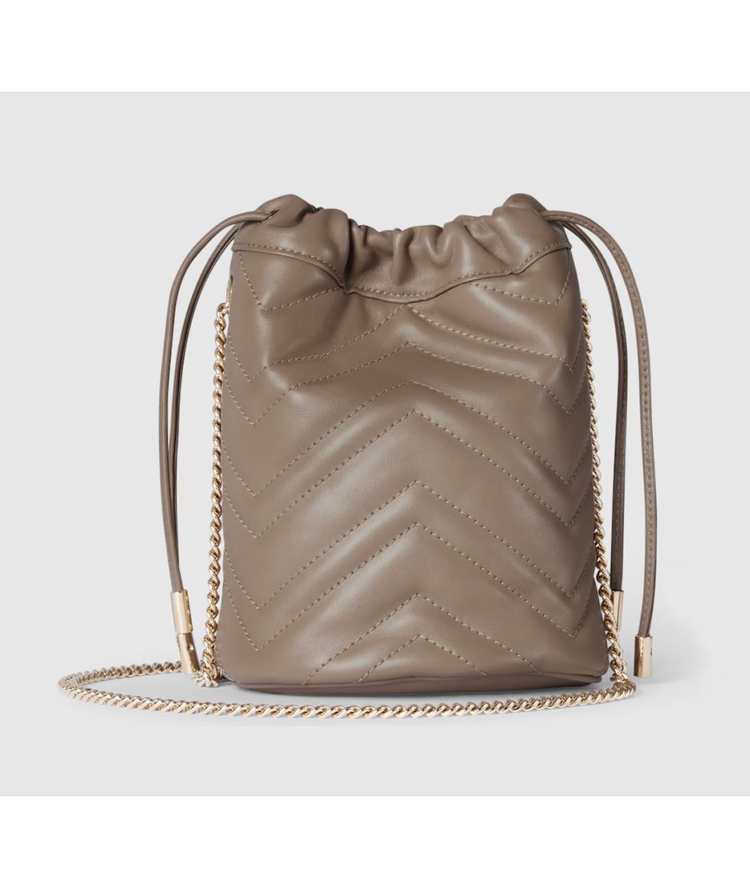 GUCCI Бежевая кожаная сумка через плечо, фото 4