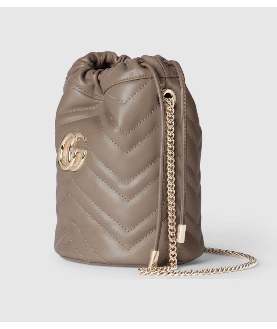 GUCCI Бежевая кожаная сумка через плечо, фото 2