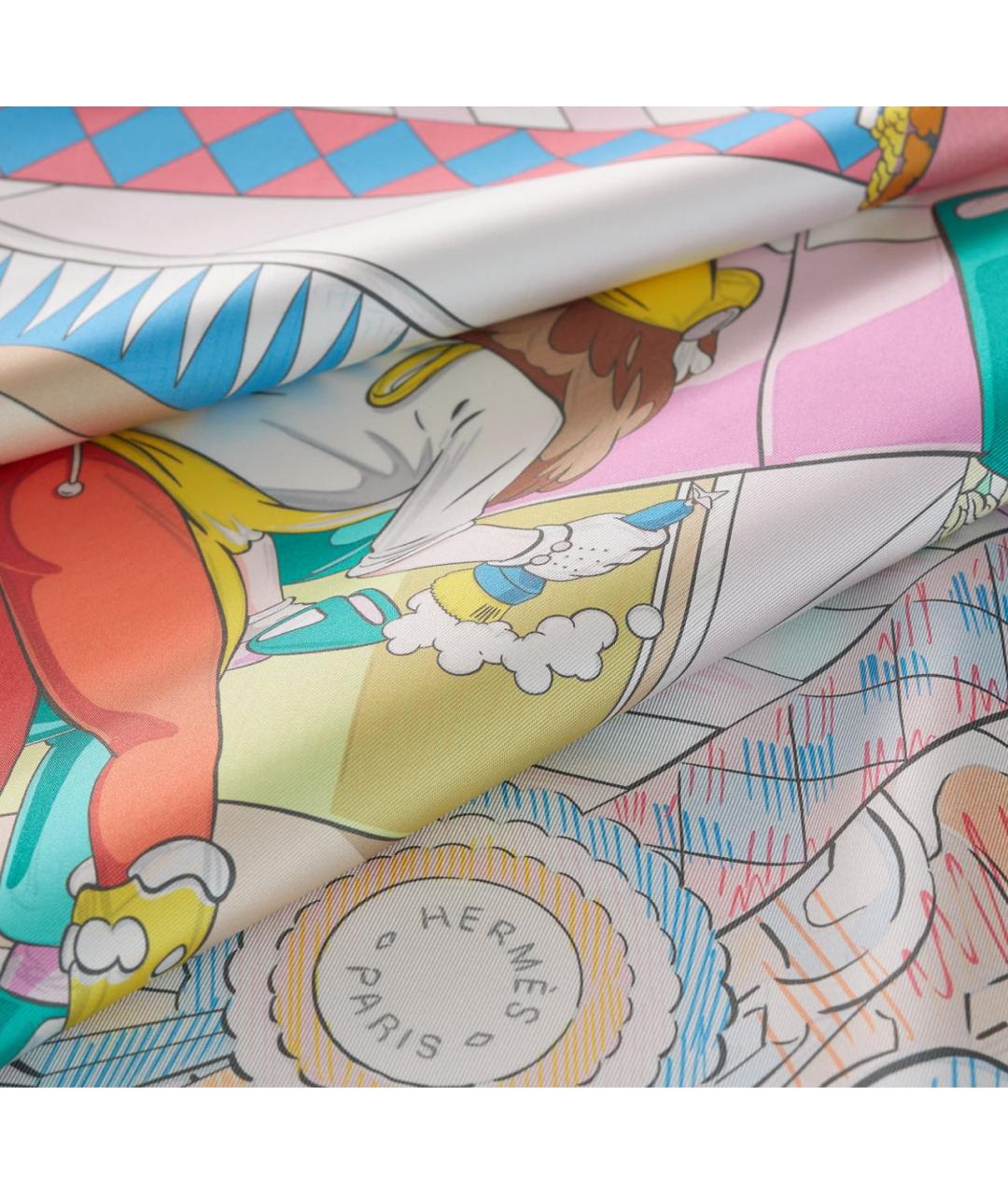 HERMES Мульти шелковый платок, фото 6