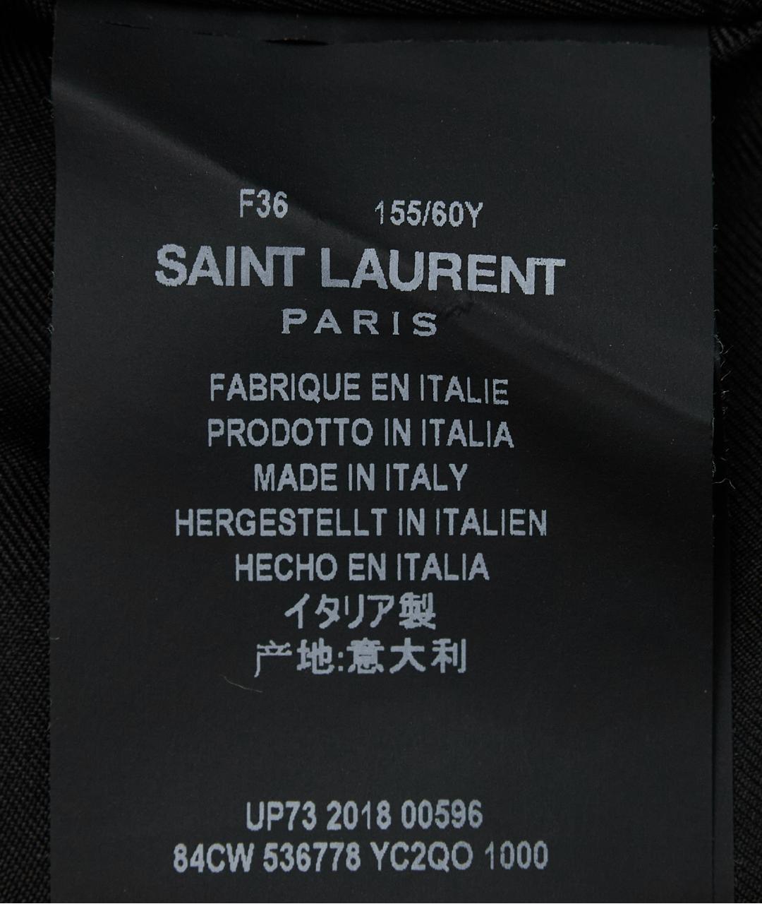 SAINT LAURENT Черная кожаная юбка мини, фото 6