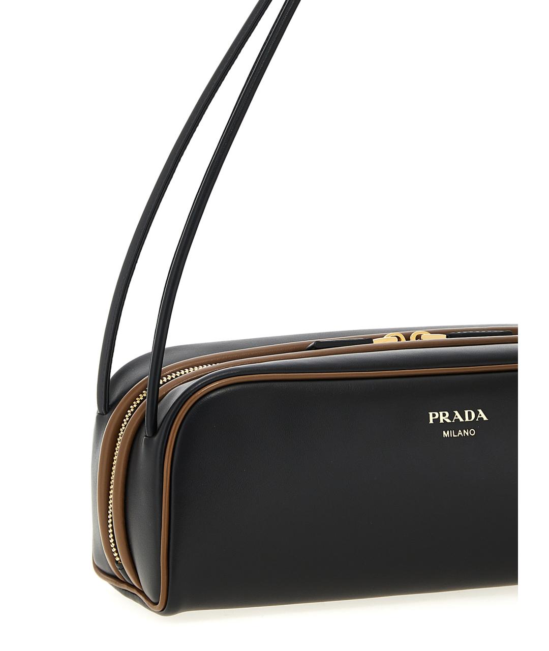 PRADA Черная кожаная сумка через плечо, фото 3