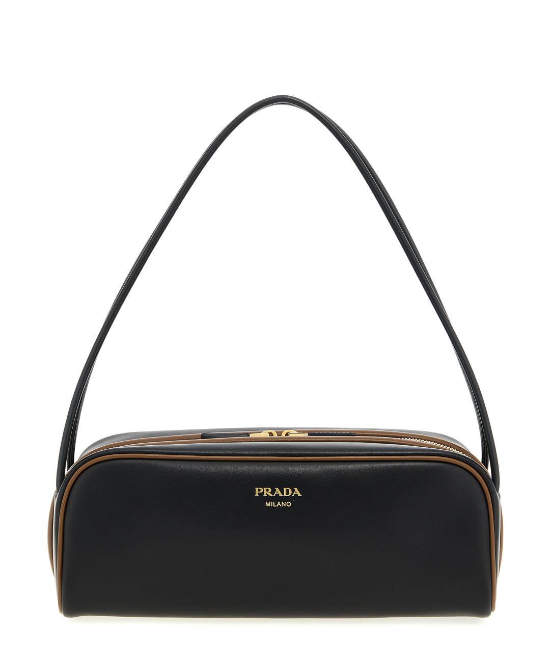 PRADA Черная кожаная сумка через плечо, фото 1