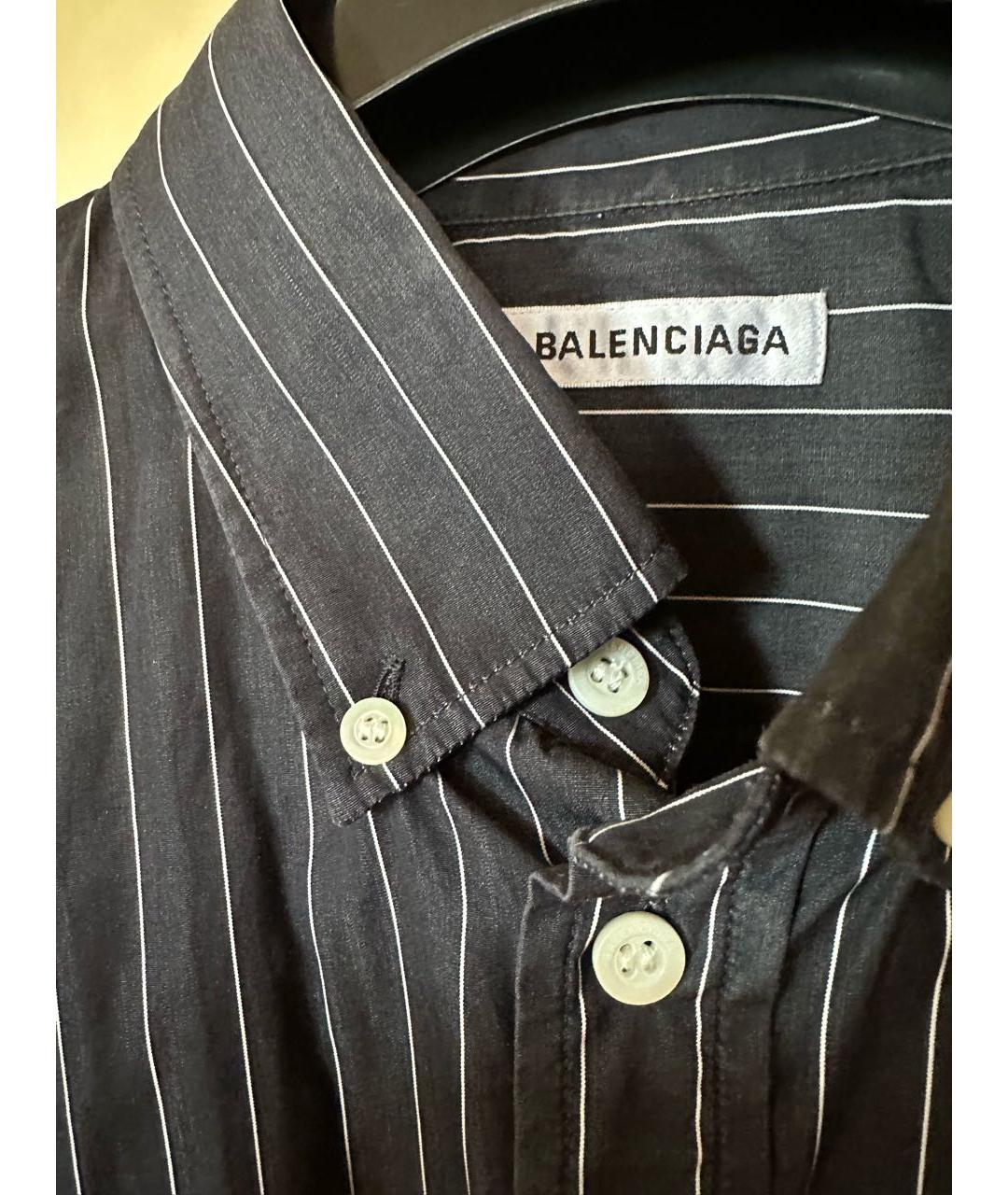 BALENCIAGA Черная хлопковая рубашка, фото 4