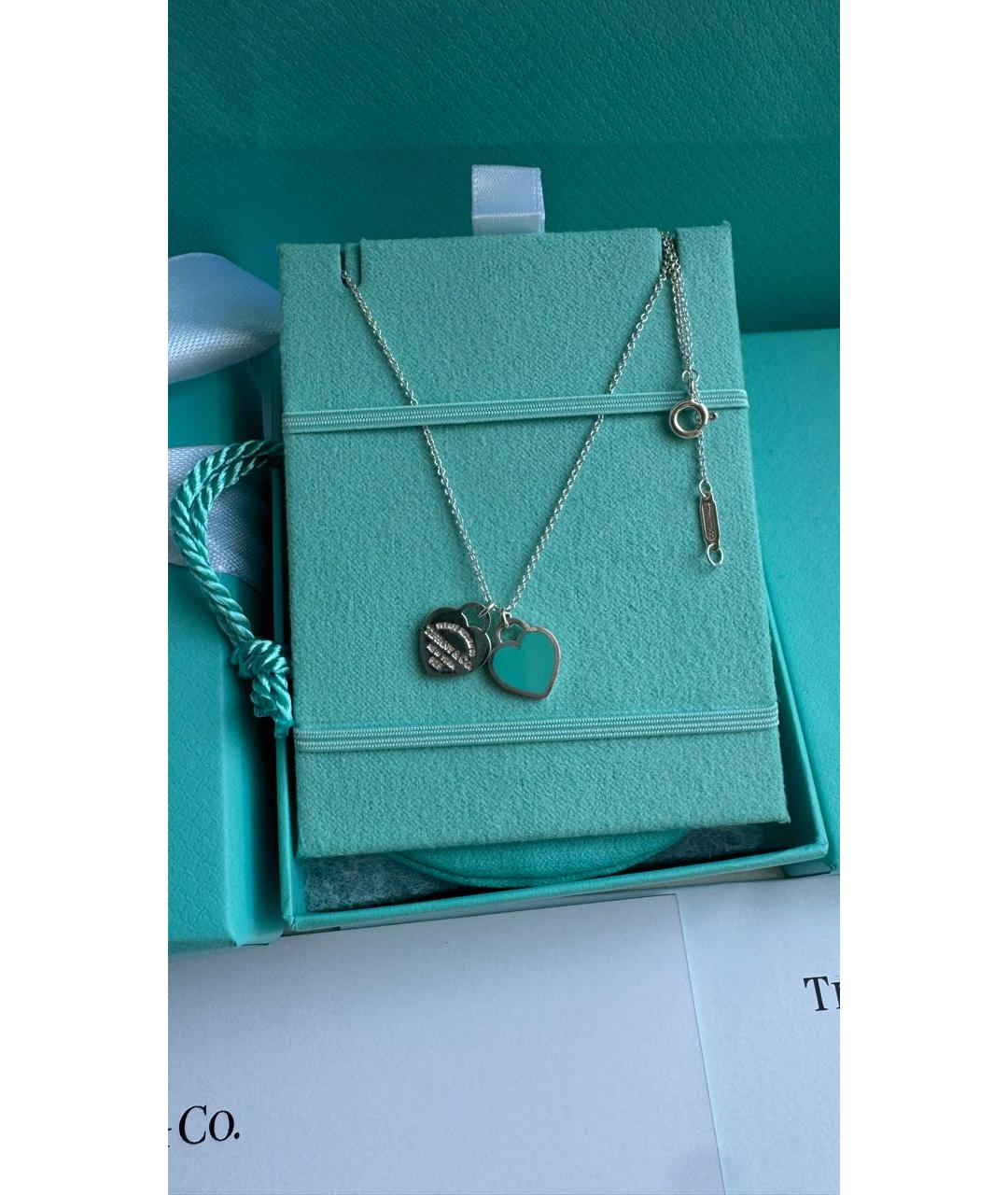 TIFFANY&CO Бирюзовая серебряная подвеска, фото 2