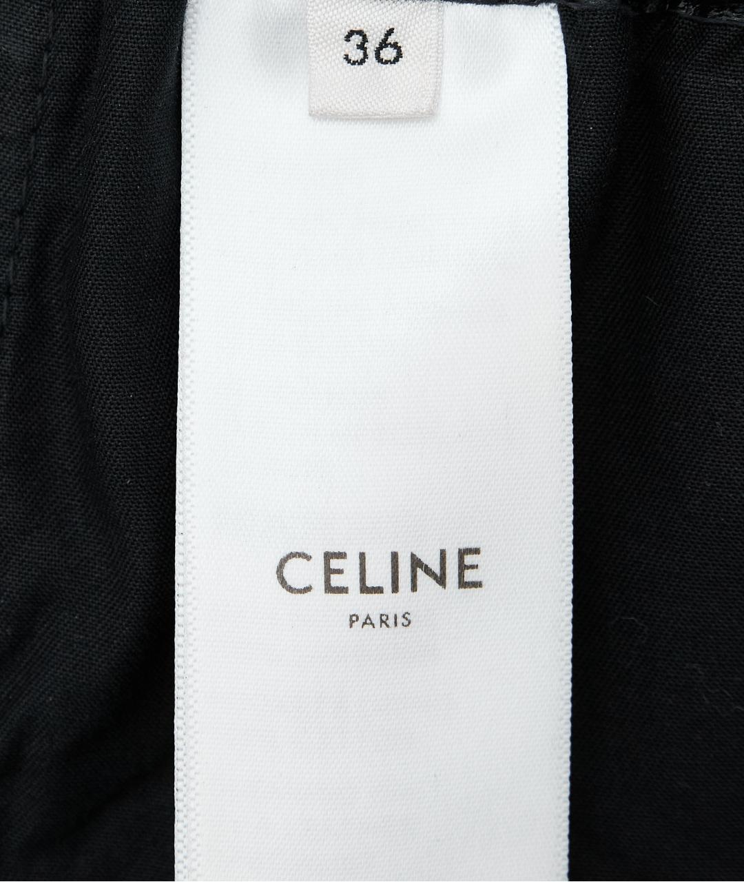 CELINE Черные кожаные шорты, фото 7