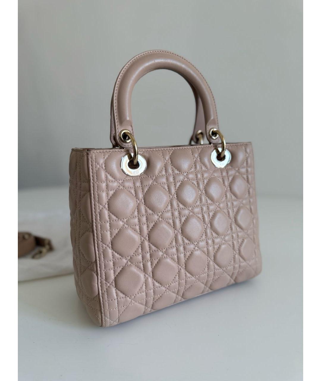 CHRISTIAN DIOR Фиолетовая кожаная сумка с короткими ручками, фото 2