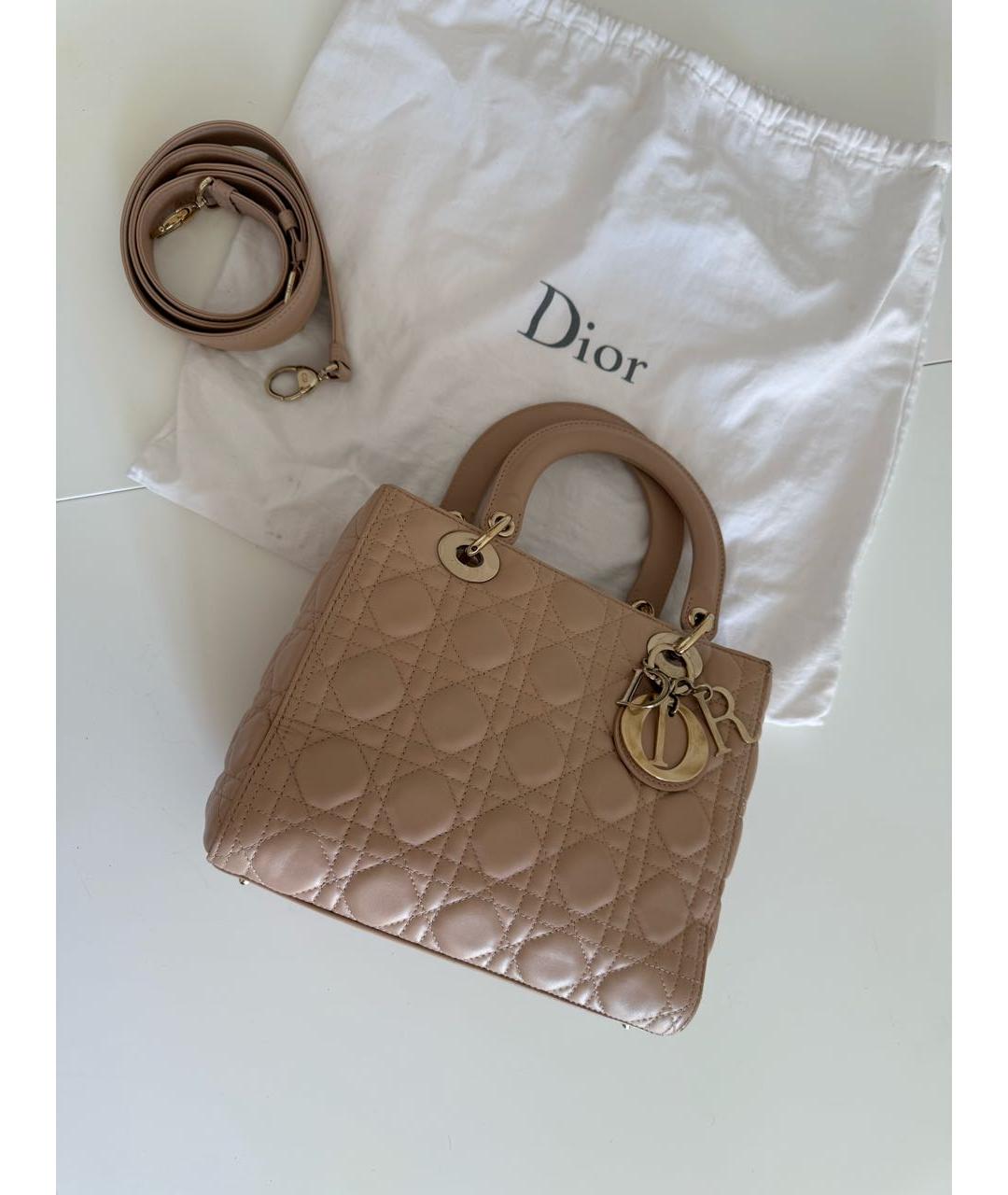 CHRISTIAN DIOR Фиолетовая кожаная сумка с короткими ручками, фото 4