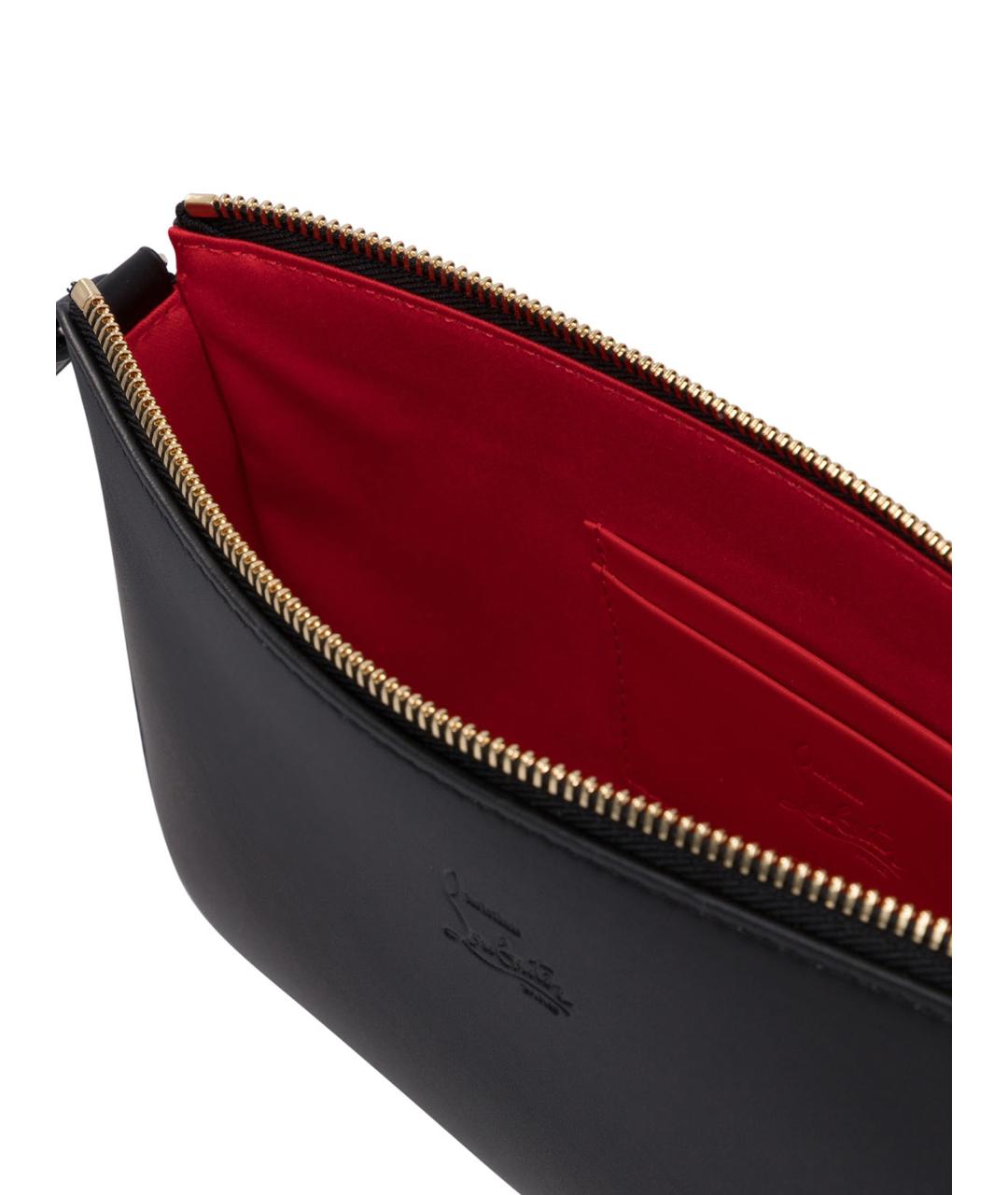 CHRISTIAN LOUBOUTIN Черная кожаная сумка через плечо, фото 5