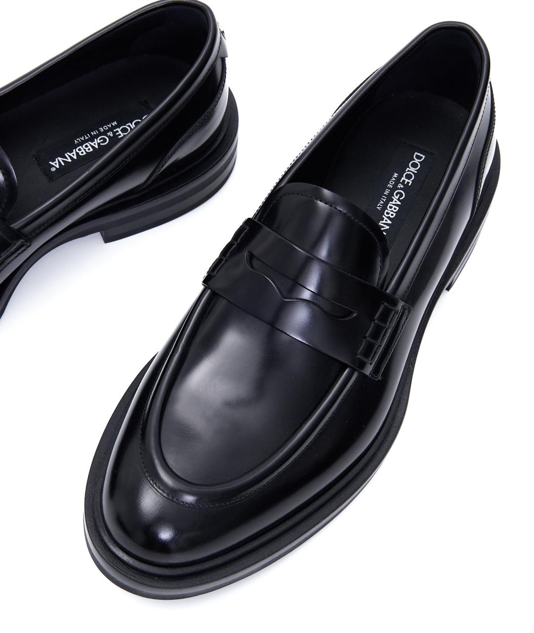 DOLCE&GABBANA Черные кожаные туфли, фото 6