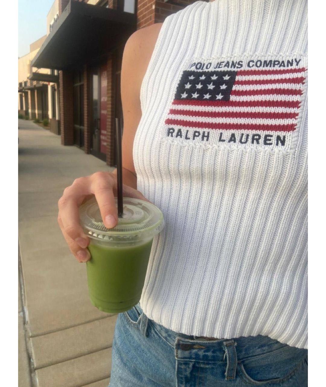POLO RALPH LAUREN Белая хлопковая майка, фото 6
