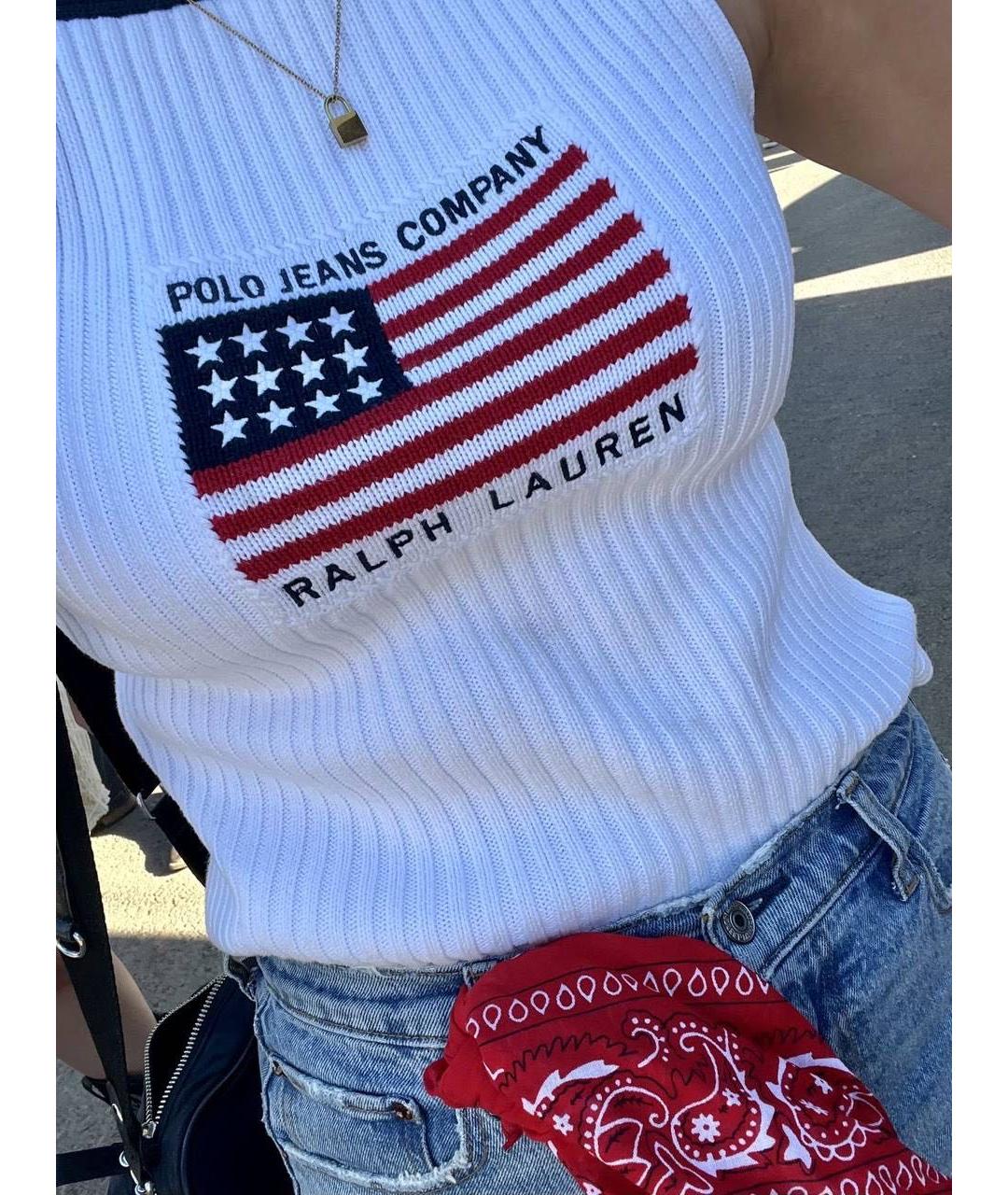 POLO RALPH LAUREN Белая хлопковая майка, фото 5