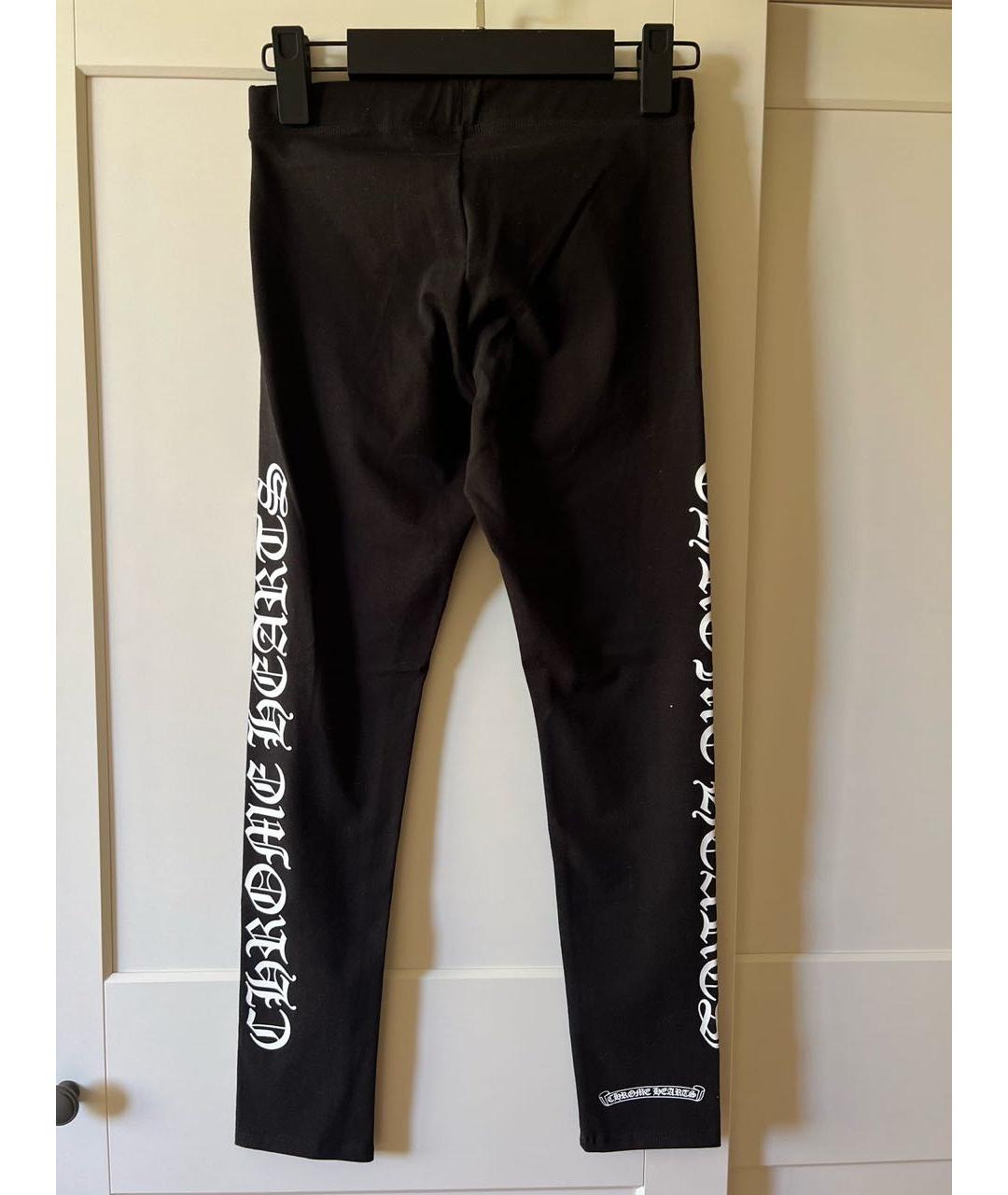 CHROME HEARTS Черные хлопко-эластановые леггинсы и велосипедки, фото 2