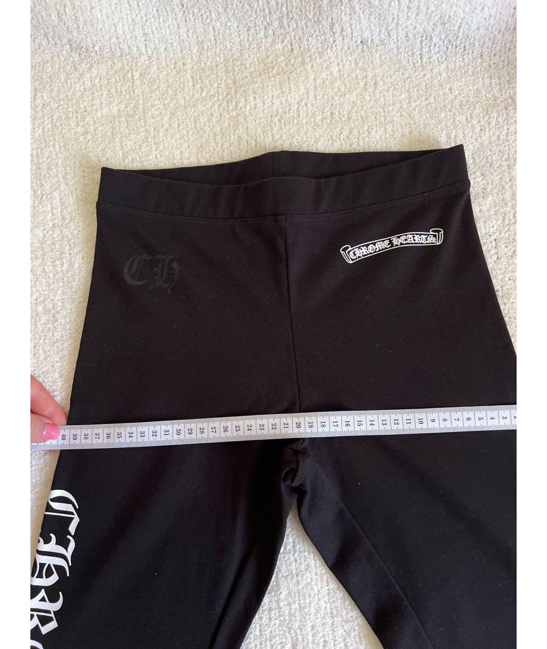 CHROME HEARTS Черные хлопко-эластановые леггинсы и велосипедки, фото 4