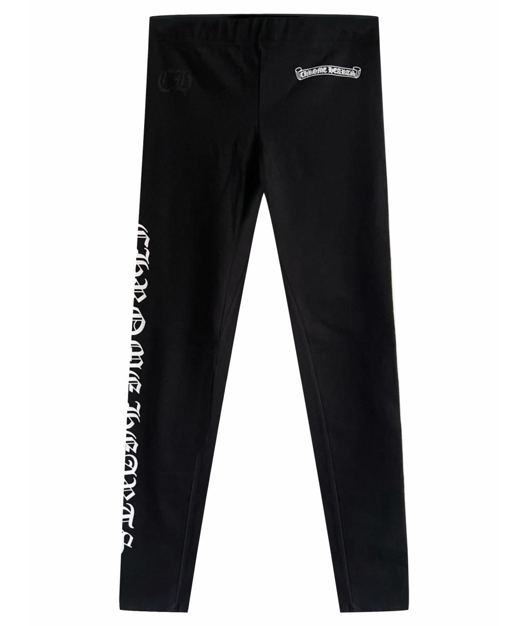 CHROME HEARTS Черные хлопко-эластановые леггинсы и велосипедки, фото 1