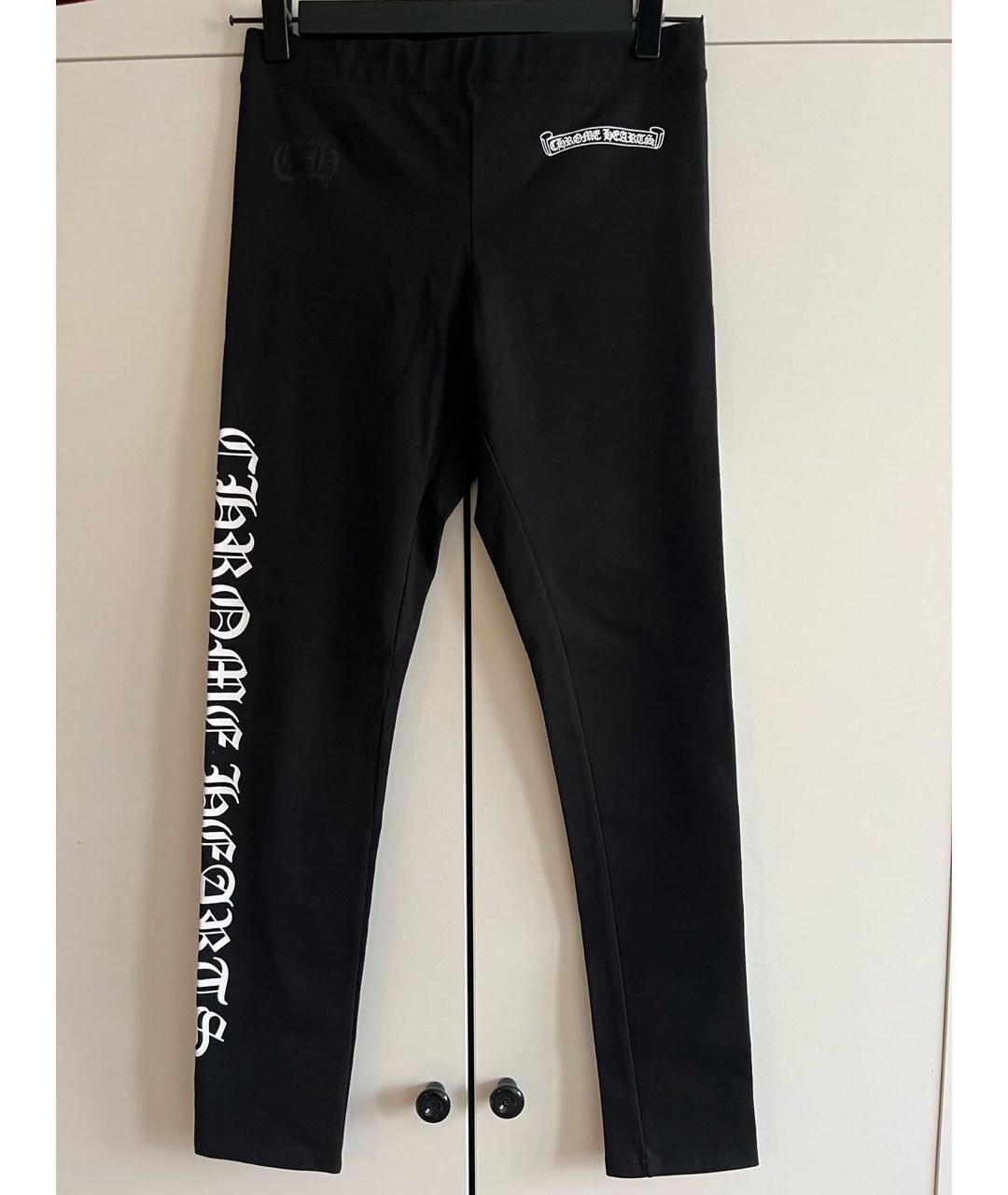 CHROME HEARTS Черные хлопко-эластановые леггинсы и велосипедки, фото 8