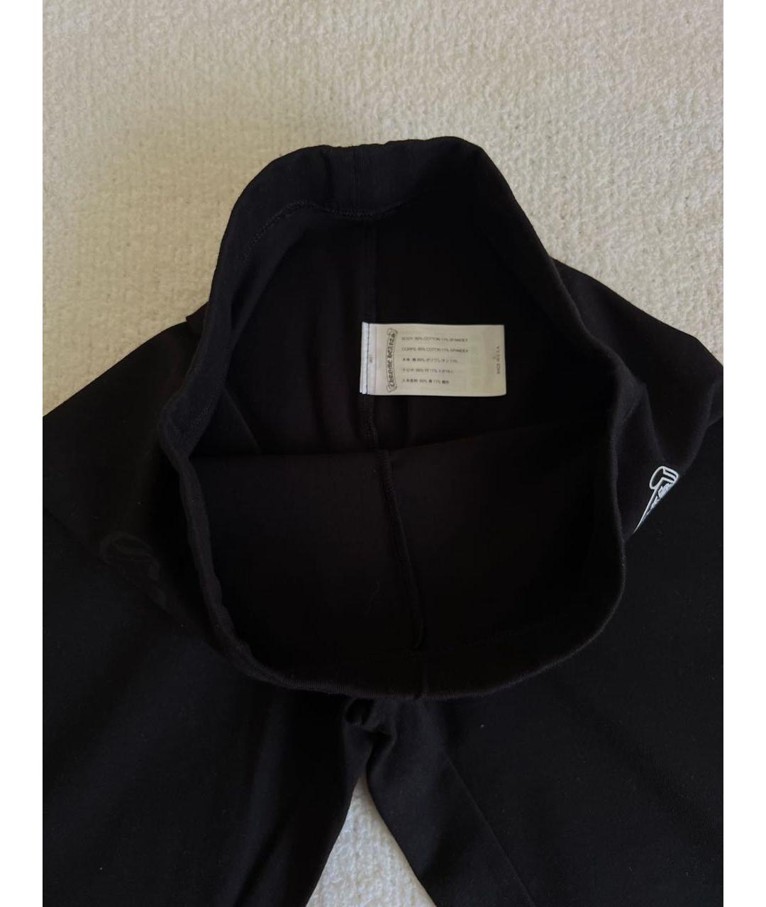 CHROME HEARTS Черные хлопко-эластановые леггинсы и велосипедки, фото 7