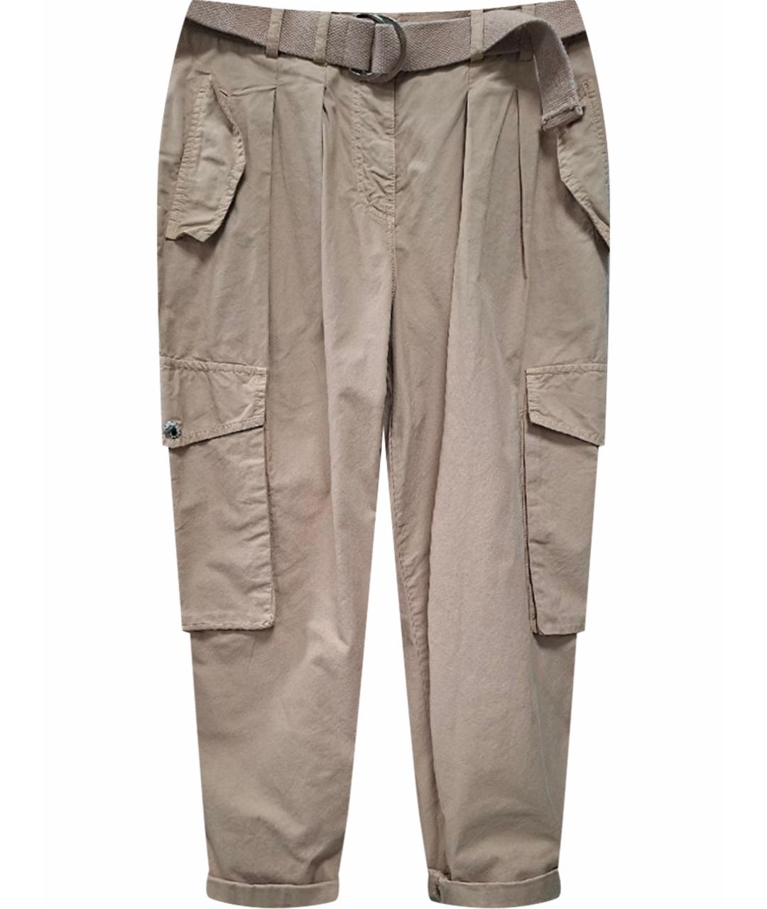 ERMANNO SCERVINO Бежевые хлопковые брюки широкие, фото 1