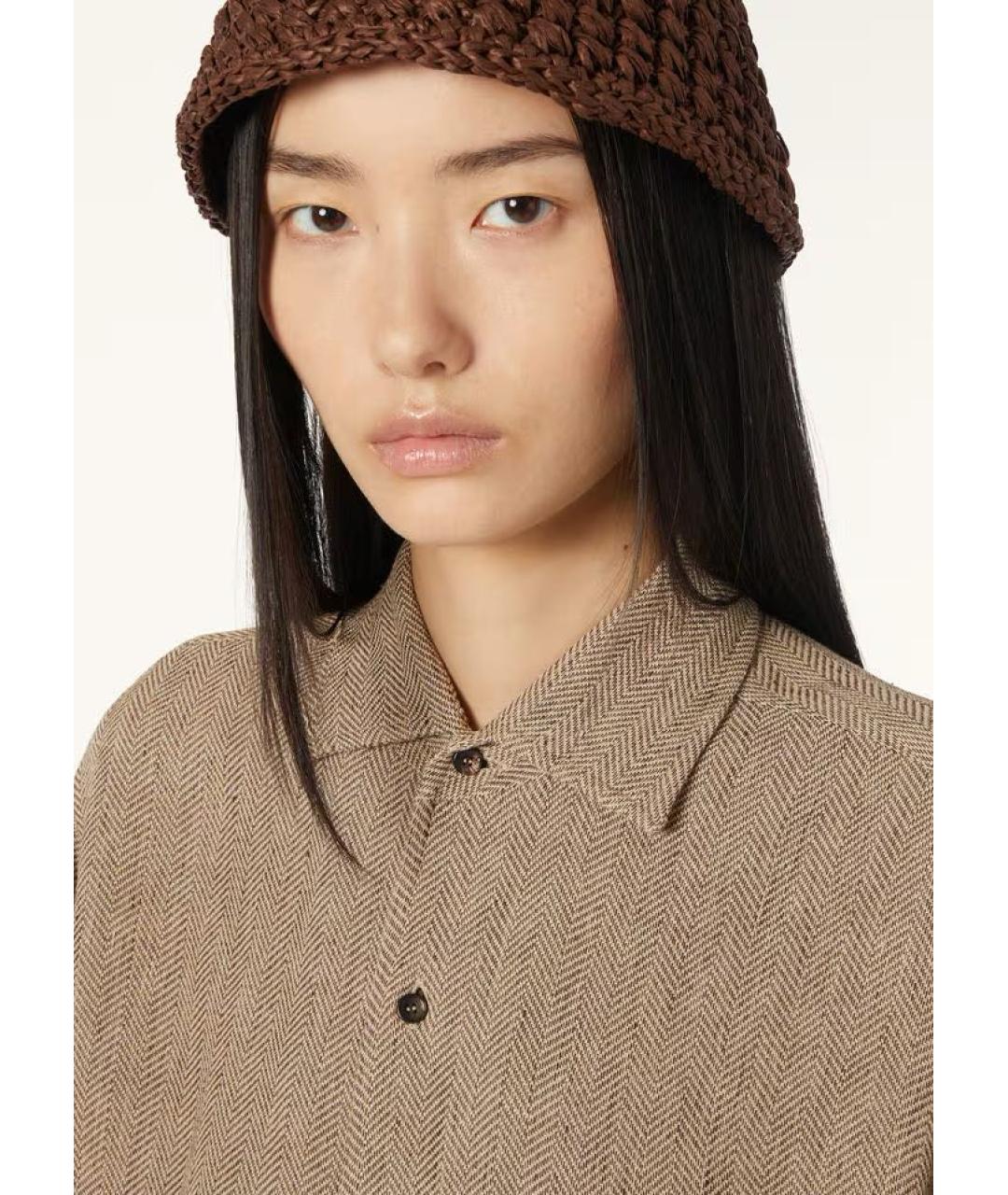 LORO PIANA Коричневая льняная рубашка, фото 4