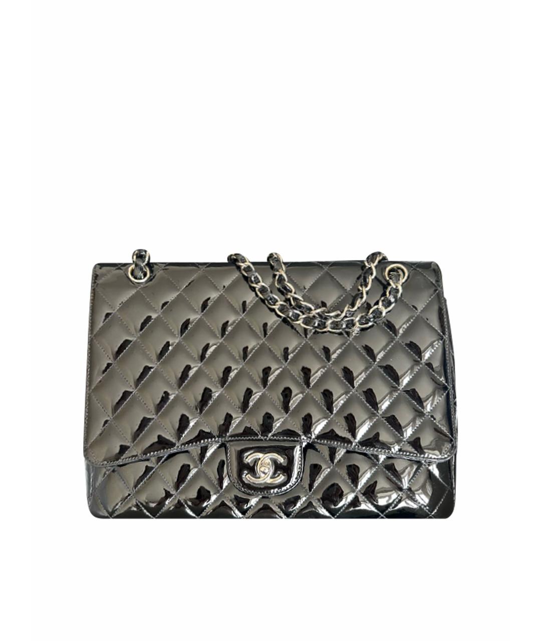 CHANEL Черная сумка через плечо из лакированной кожи, фото 1
