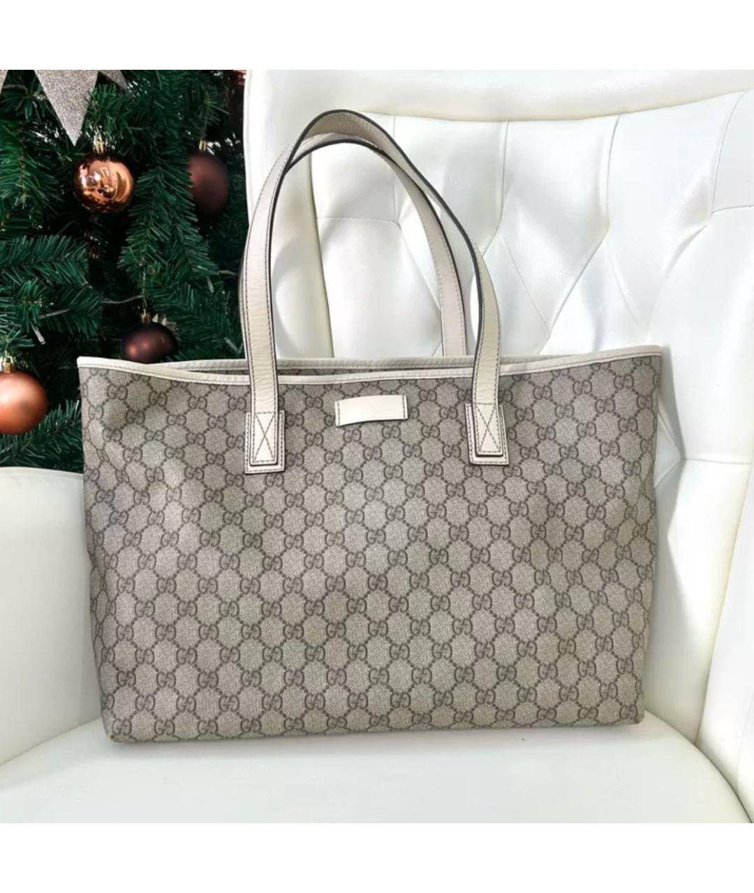 GUCCI Бежевая сумка тоут, фото 9
