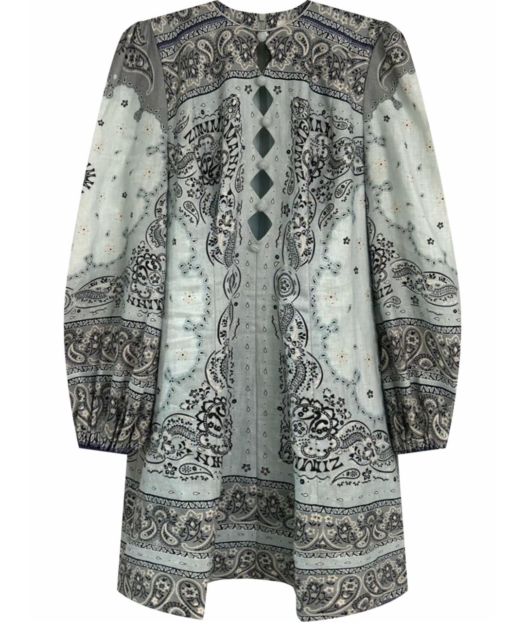 ZIMMERMANN Голубое льняное повседневное платье, фото 1