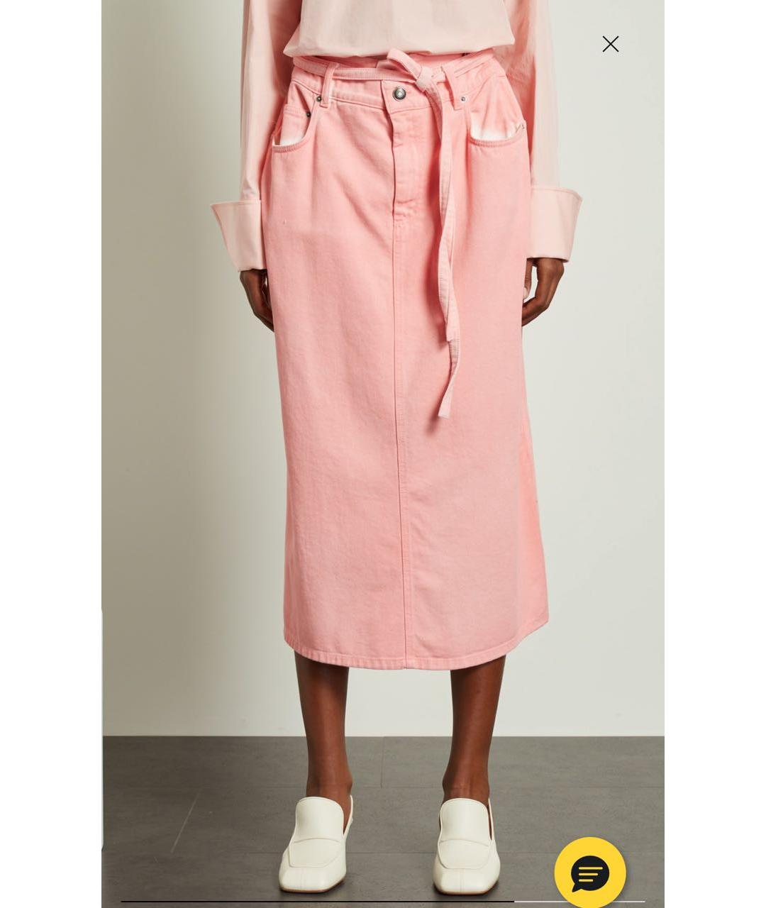 SPORTMAX Розовая деним юбка миди, фото 5
