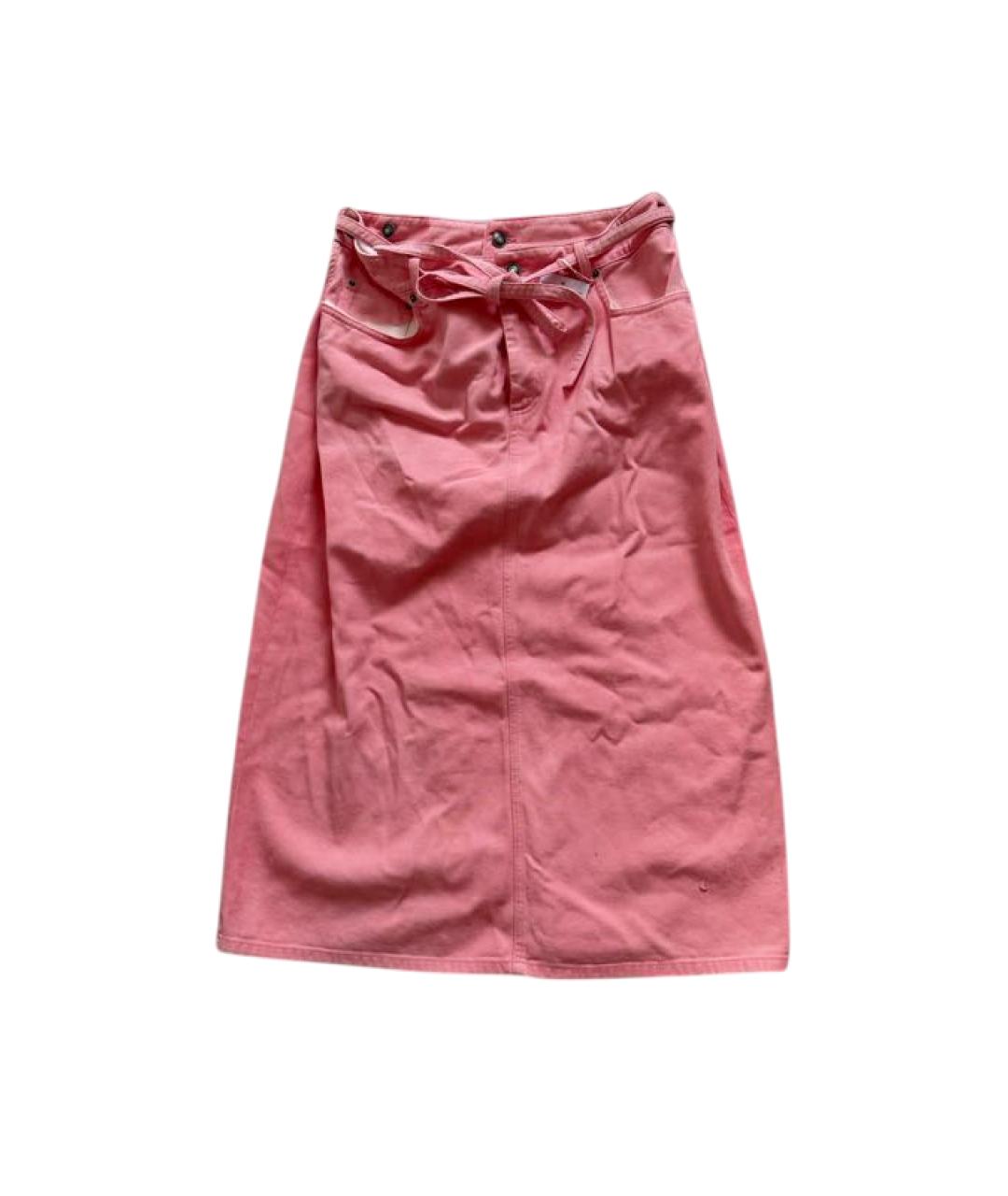SPORTMAX Розовая деним юбка миди, фото 7