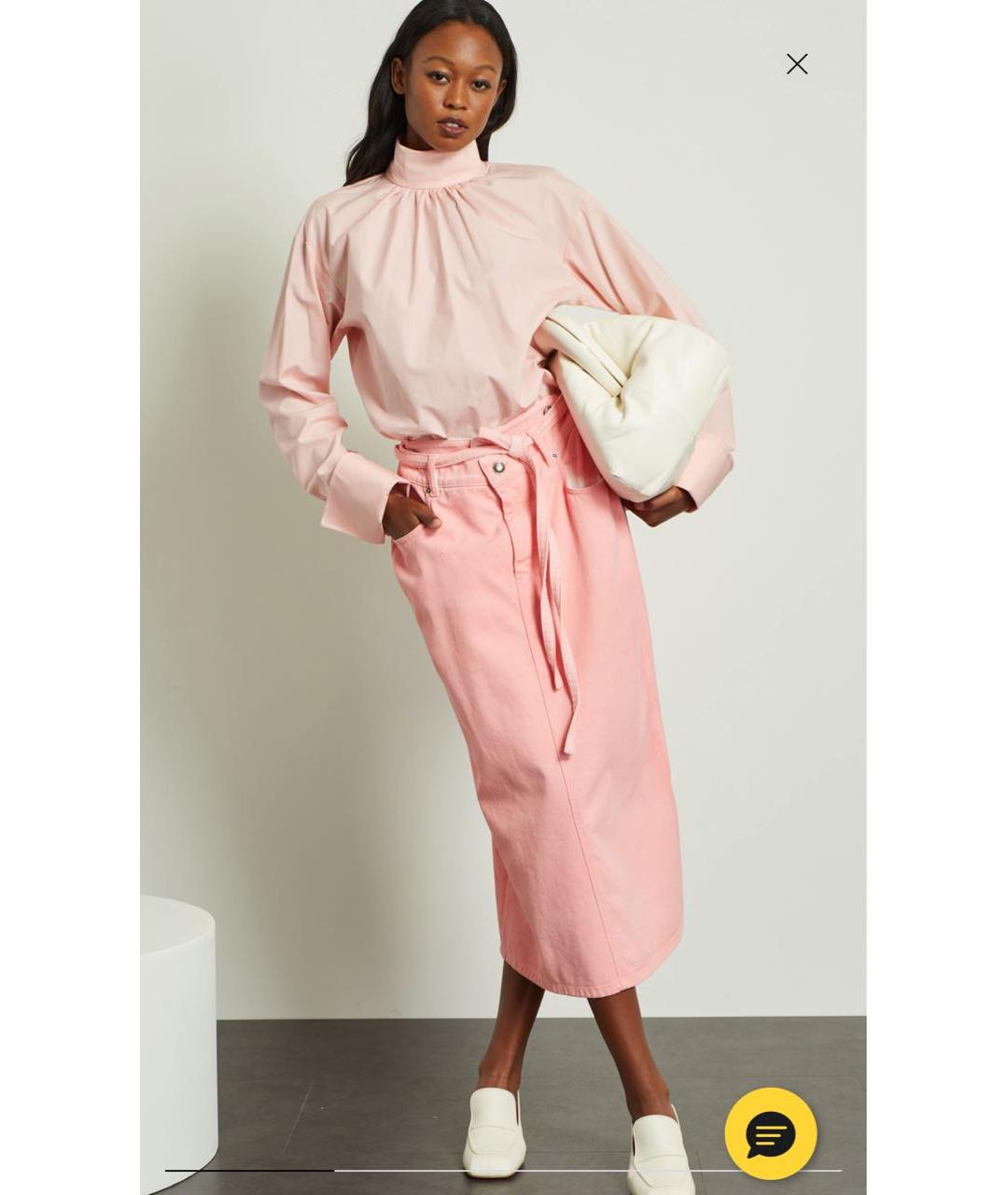 SPORTMAX Розовая деним юбка миди, фото 3