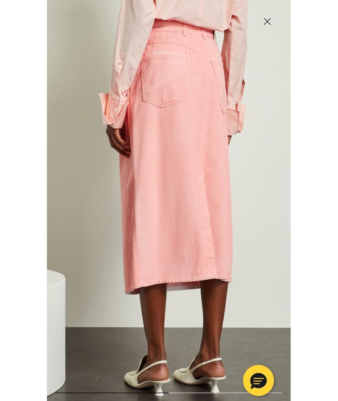 SPORTMAX Розовая деним юбка миди, фото 4
