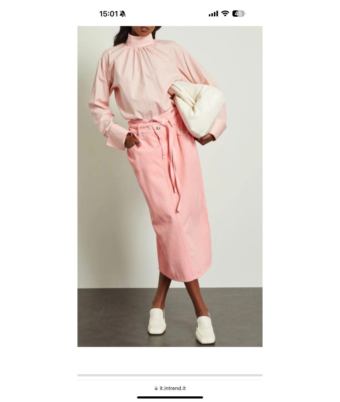 SPORTMAX Розовая деним юбка миди, фото 2