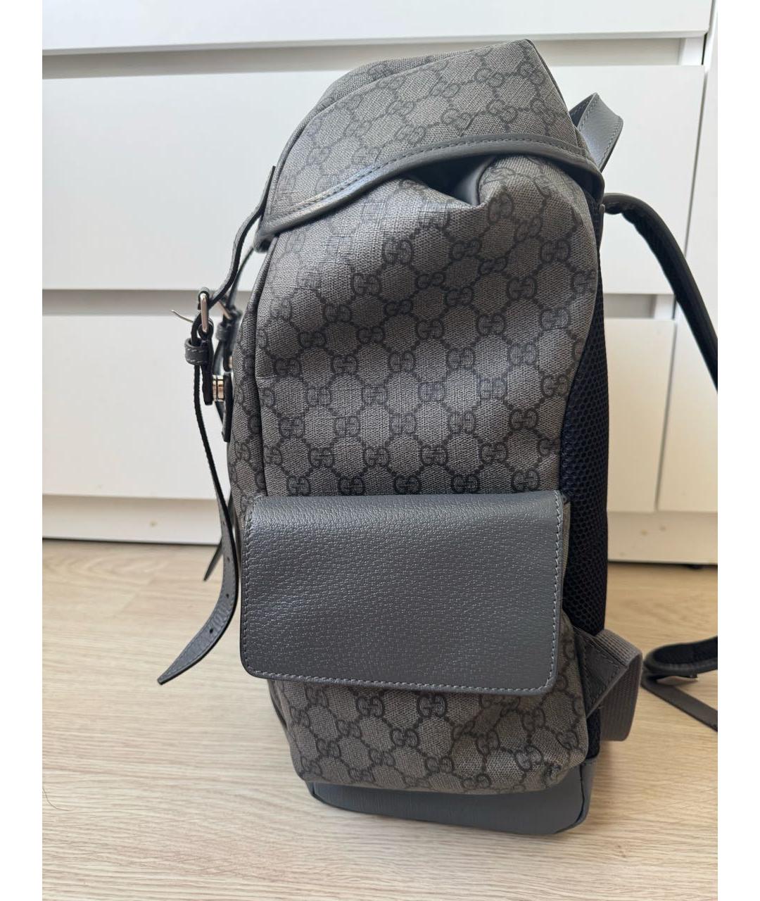 GUCCI Серый кожаный рюкзак, фото 2
