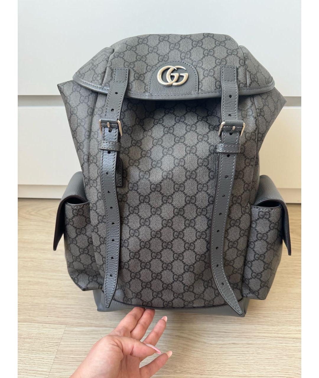 GUCCI Серый кожаный рюкзак, фото 9