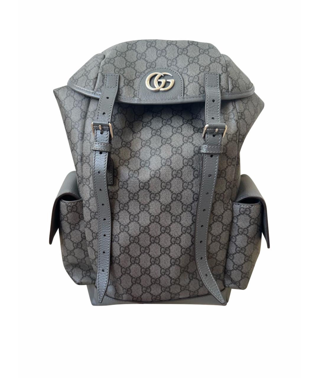 GUCCI Серый кожаный рюкзак, фото 1