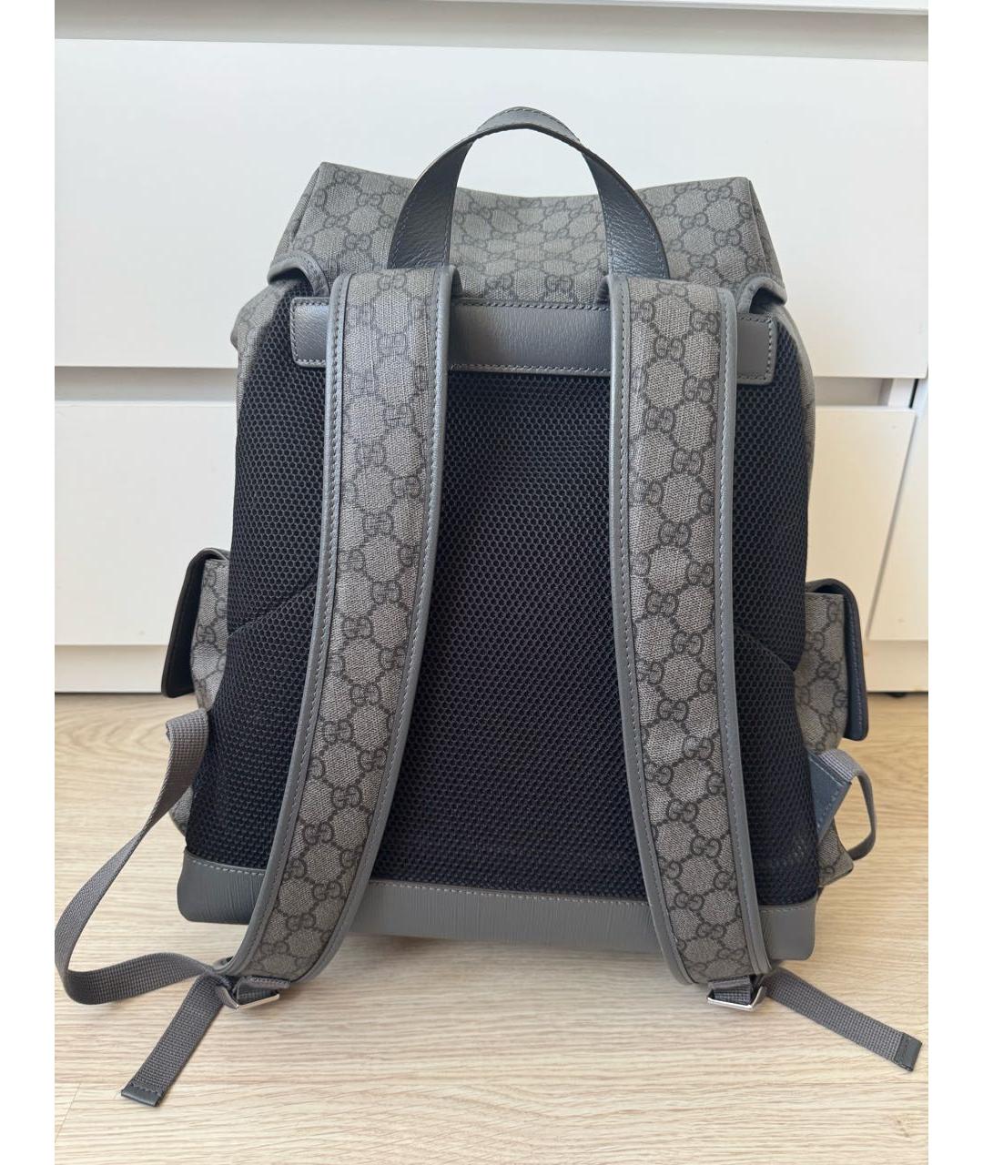 GUCCI Серый кожаный рюкзак, фото 3