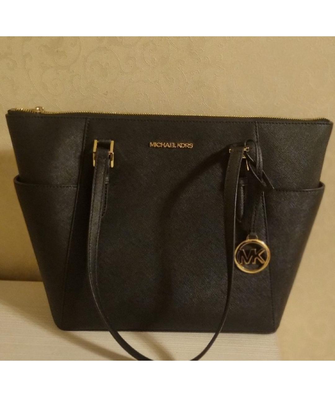 MICHAEL KORS Черная сумка тоут из искусственной кожи, фото 5