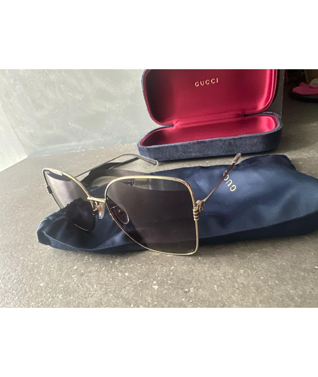 GUCCI Коричневые солнцезащитные очки, фото 2