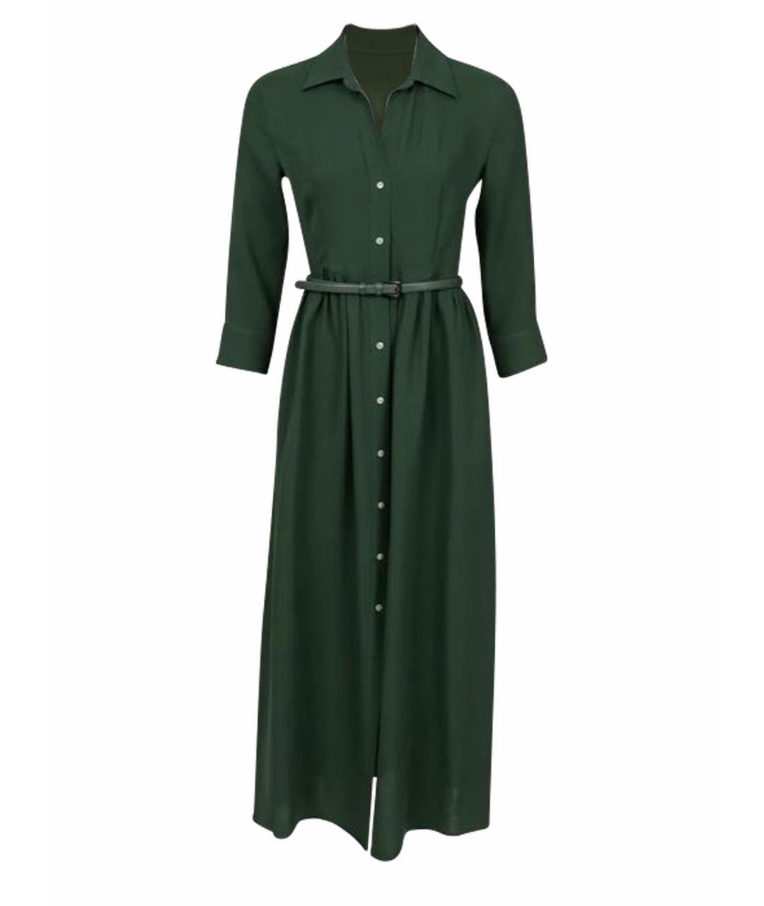 MAX MARA Зеленые шелковое платье, фото 1