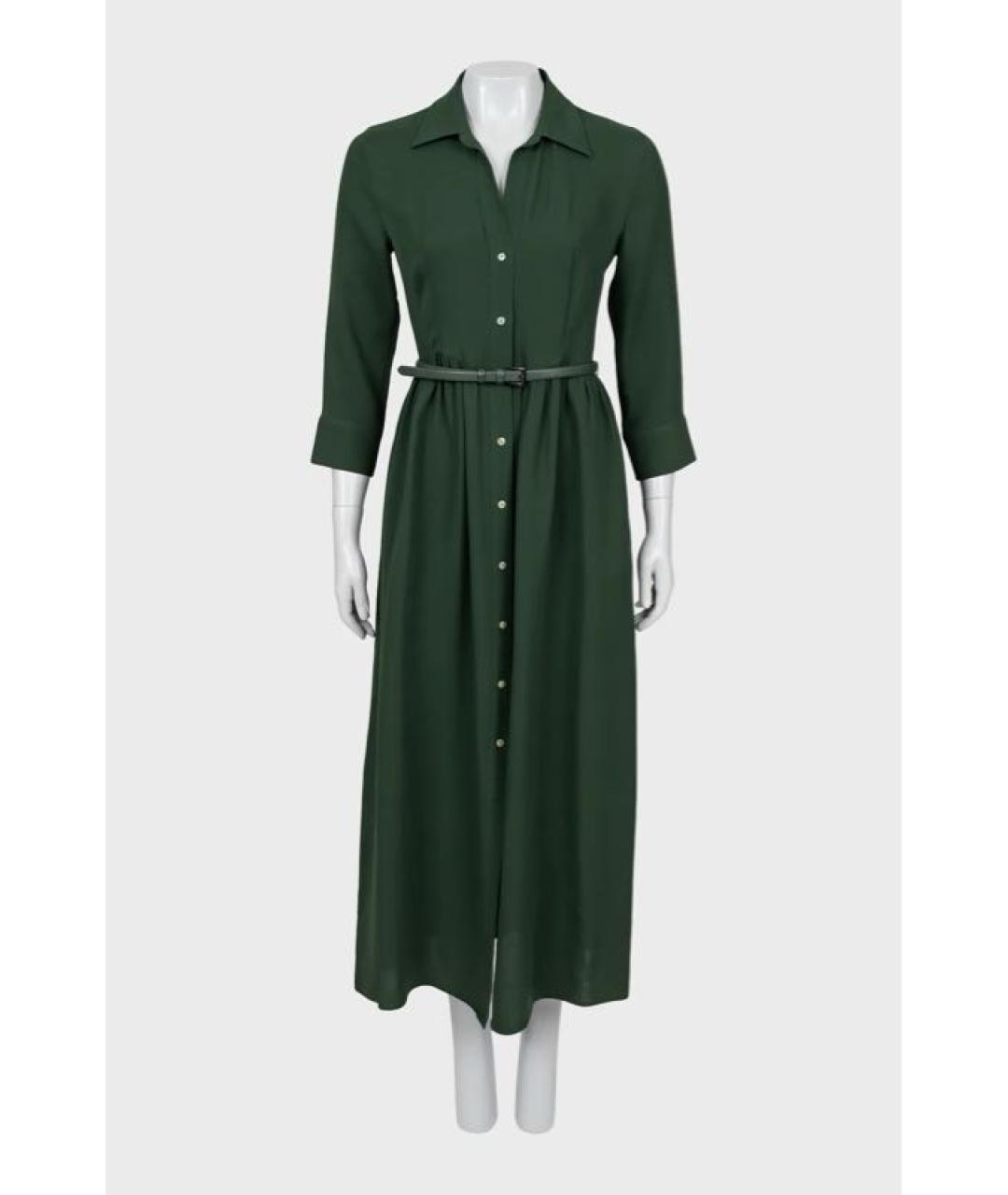 MAX MARA Зеленые шелковое платье, фото 9