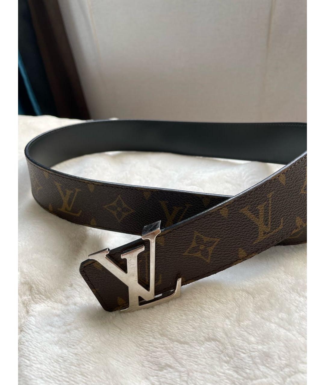 LOUIS VUITTON Коричневый кожаный ремень, фото 5