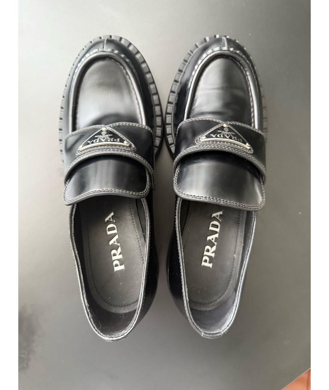 PRADA Черные кожаные лоферы, фото 3