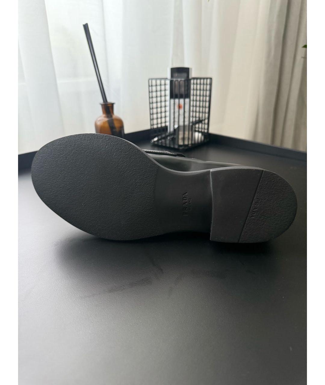 PRADA Черные кожаные лоферы, фото 5