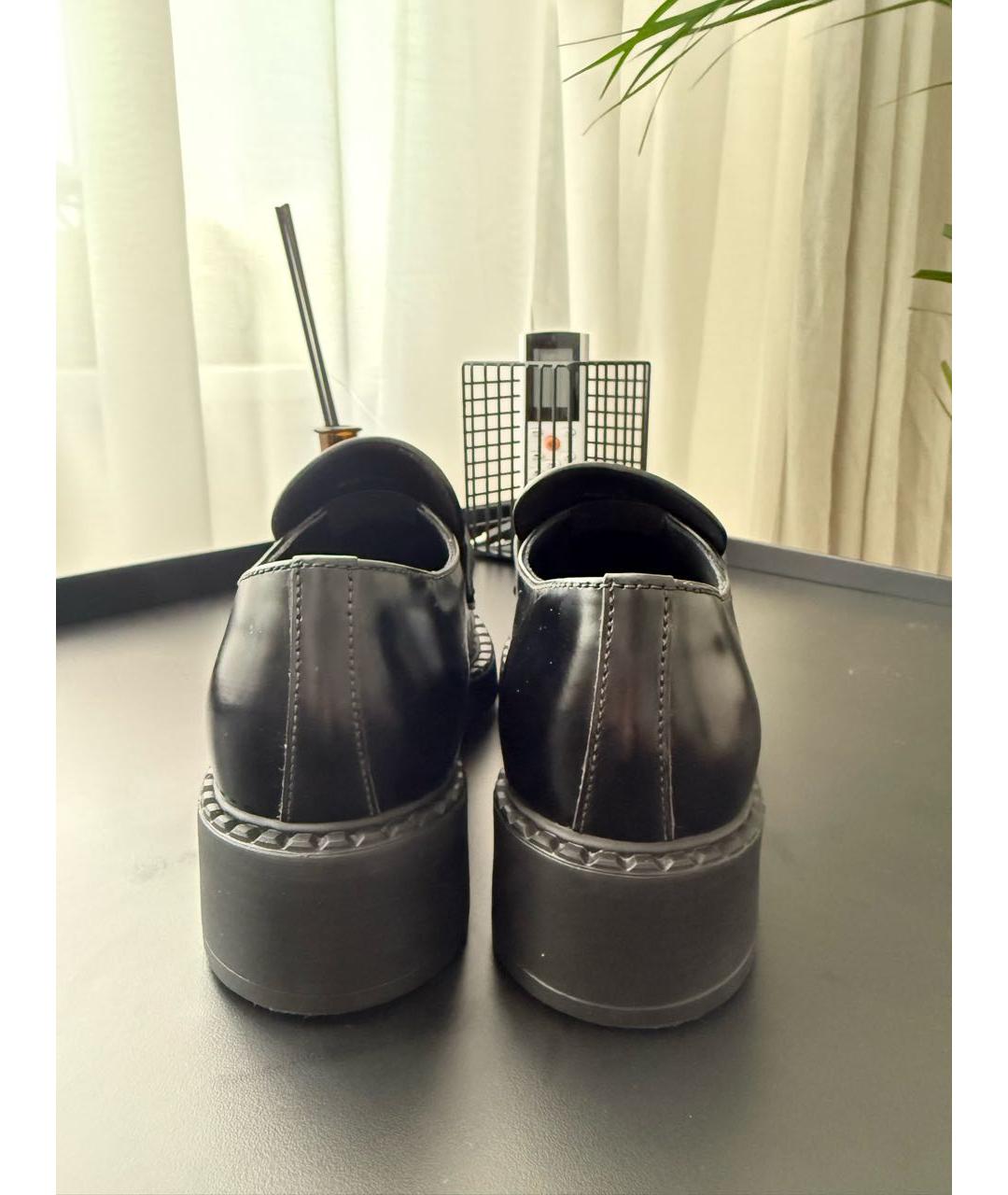 PRADA Черные кожаные лоферы, фото 4